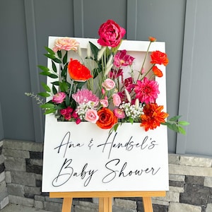 Flower Box Welcome Sign, Flower Sign, Wedding Welcome Sign, Floral Wedding Sign