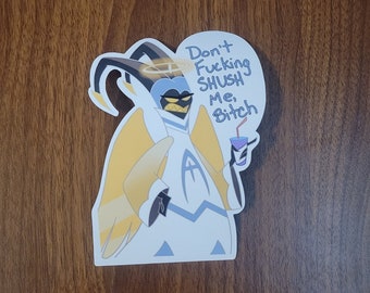 Don't Shush Me Adam Sticker | Hazbin Hotel Sticker | Gloss Sticker | Adam Angel Fanart