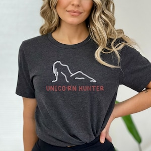 Unicorn Hunter T-Shirt, Swinger Lifestyle Tee, Polyamory Pride, Hotwife Gift, Wife Swap, Cuckold, MFM Threesome, Couple Shirt,Throuple