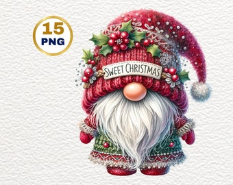 Festive Watercolor Christmas Clipart, Charming Christmas Clipart, Whimsical Christmas Clipart, Merry Christmas Clipart, Fantasy Clipart