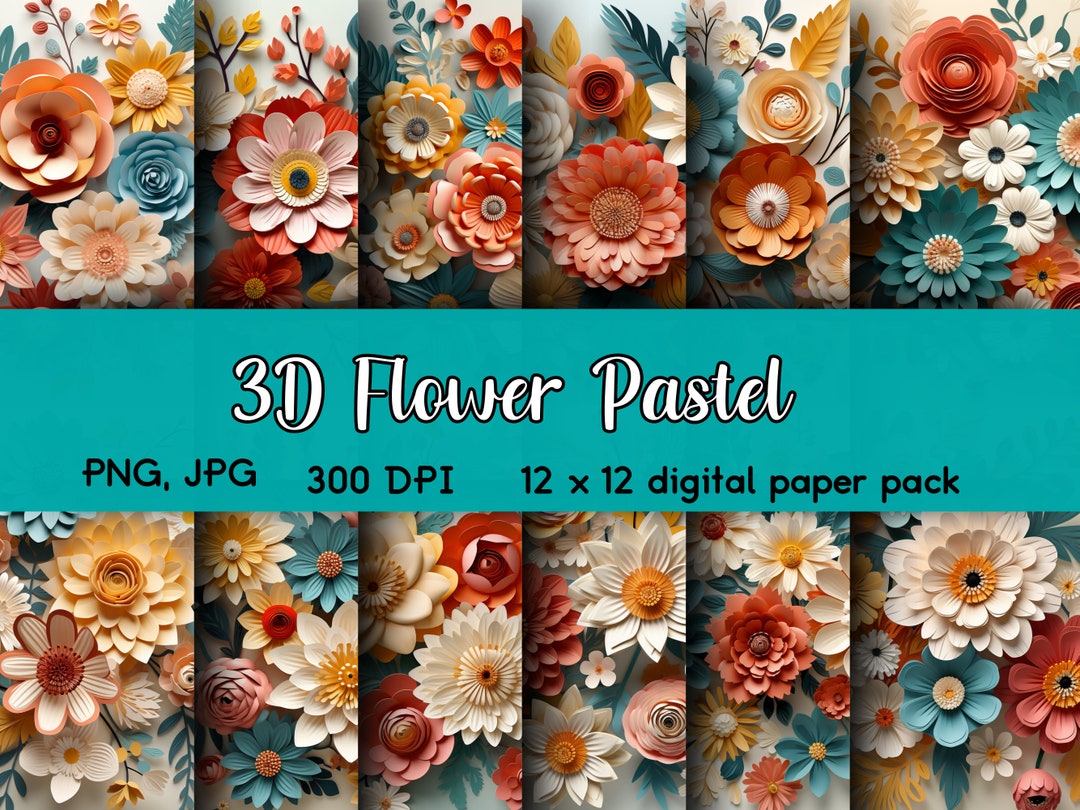 3D Flower Sublimation | Digital Background | Seamless Pattern ...