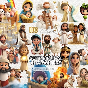 Cute Jesus Clipart | Biblical Characters Clipart Bundle | Bible Story Clipart | Sunday School | Biblical People Clip Art | Biblical Clipart