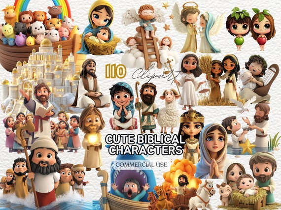 Cute Jesus Clipart | Biblical Characters Clipart Bundle | Bible Story Clipart | Sunday School | Biblical People Clip Art | Biblical Clipart