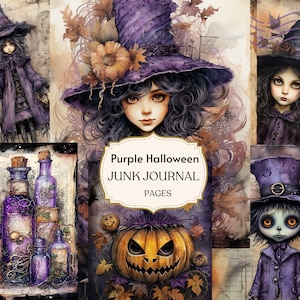 Lila Junk Journal Kit | Vintage Ephemera | Journal Zubehör | Digital Kit | Druckbares Journal | Druckbare Seiten | Tagebuchseiten