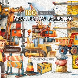Baustelle Clipart |  Konstruktion png | Kipper Clipart | Cricut Bagger | Baumaschinen | Baustellenfahrzeug Clipart