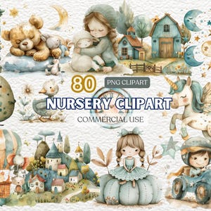 Clipart comptines aquarelle, comptines aquarelle clipart, décoration de chambre d'enfant, clipart livre de contes, décoration murale pour tout-petit, chambre d'enfant png