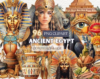 Watercolor Ancient Egypt Clipart, Pharaohs and Pyramids, Pyramid Clipart, History Ephemera, Egyptian Symbols, Ancient Egypt Png, Egypt Art