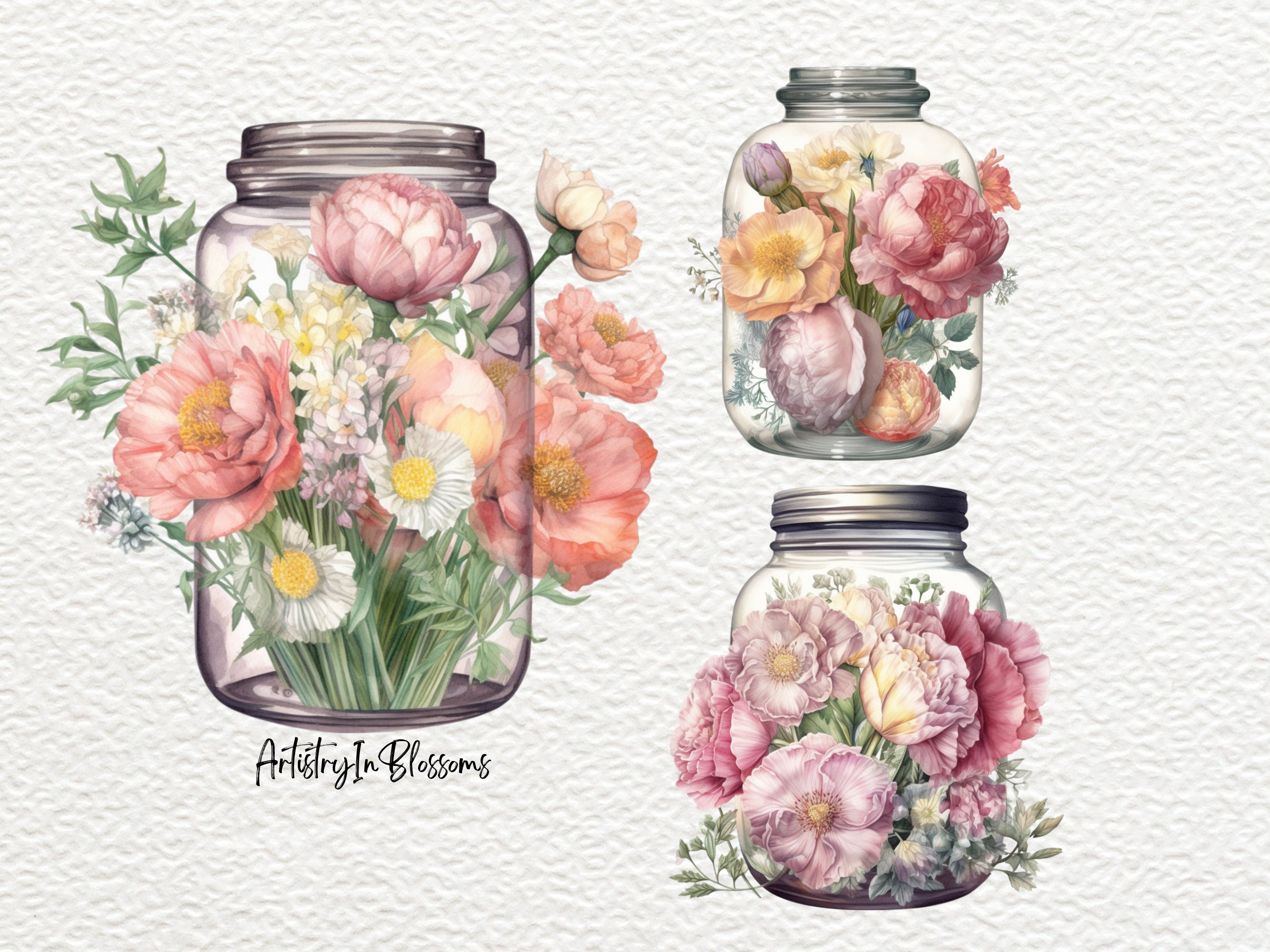 Watercolor Peonies Clipart | Flower Png | Flowers Clipart | Blush ...