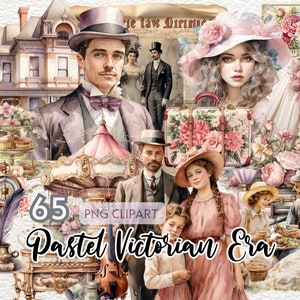 Victorian Clipart, Victorian Era Png Bundle, Retro Child Series, Antique Maiden Art, Old Fashioned Lass Themes, Commercial Use, Paper Crafts