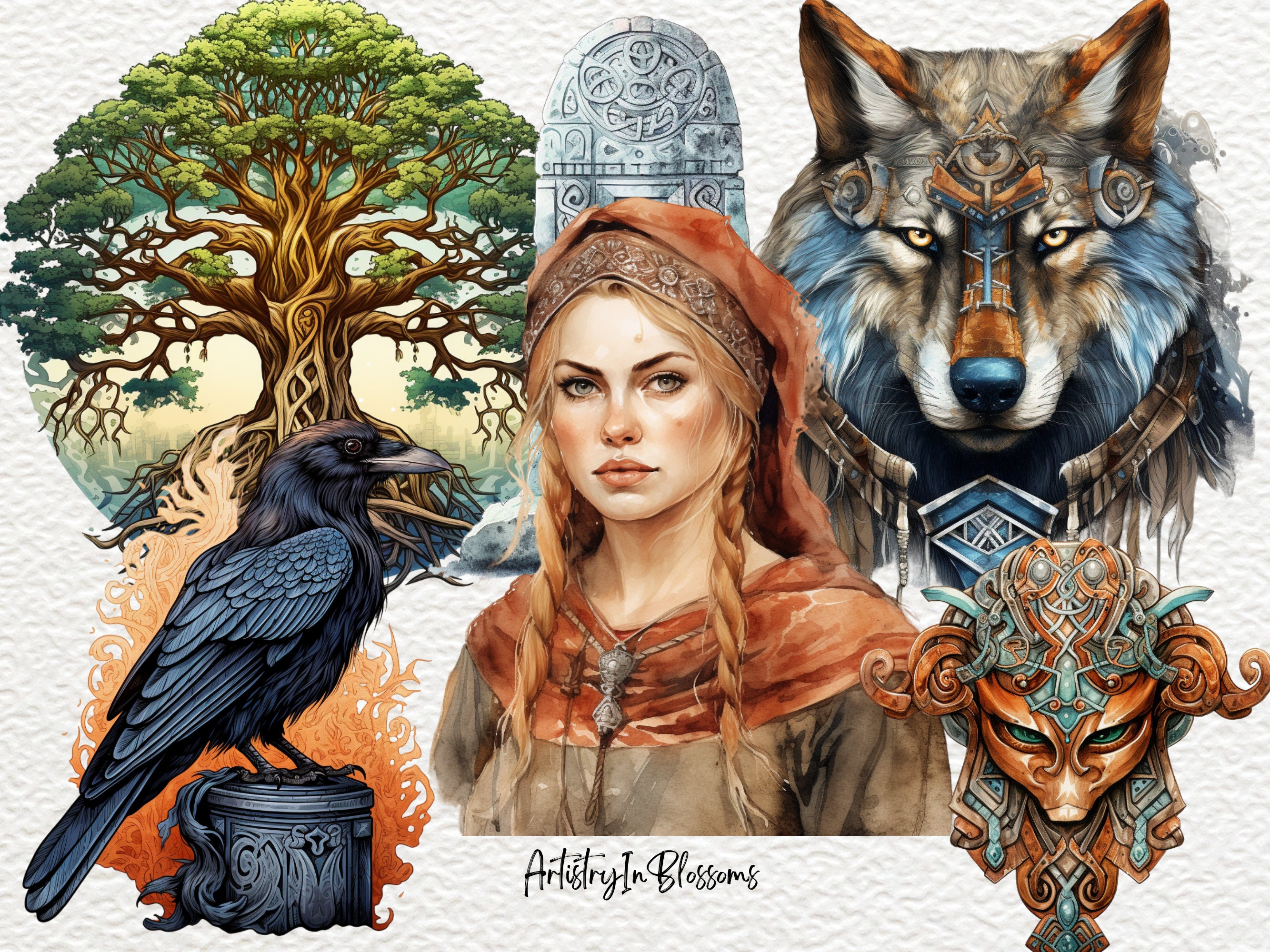 Watercolor Viking Clipart Viking Png Viking Cutfile - Etsy