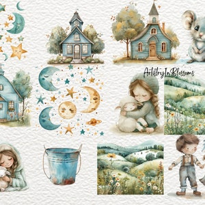 Watercolor Nursery Rhymes Clipart, Nursery Rhymes Watercolor Clipart ...