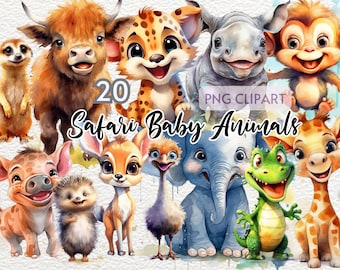 Jungle Birthday Decor | Jungle Safari Png | Nursery Wall Art | Safari Animals Clipart | Printable Wall Art | Commercial Use | Nursery Decor