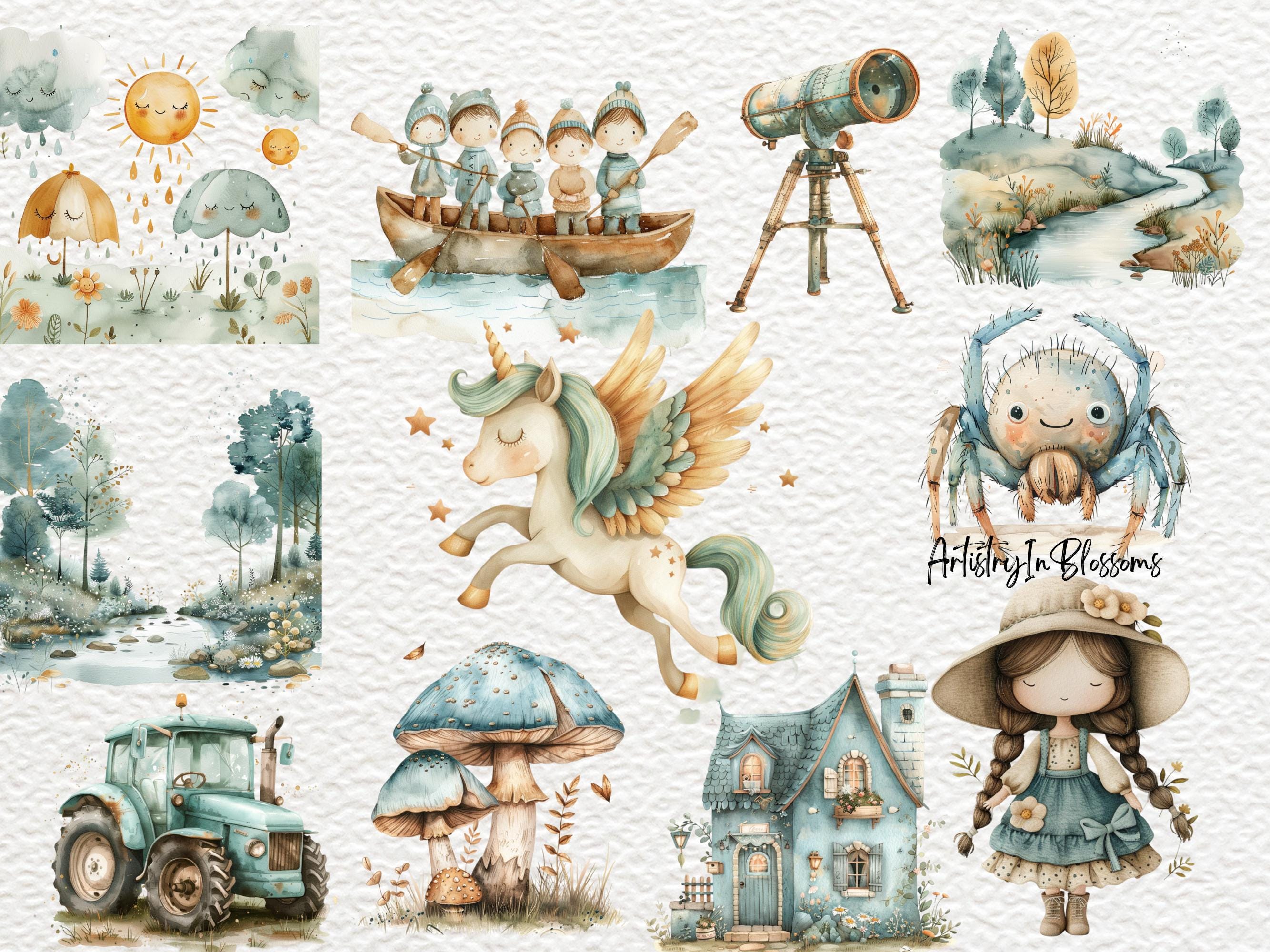 Watercolor Nursery Rhymes Clipart, Nursery Rhymes Watercolor Clipart ...