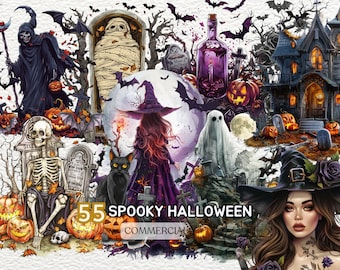 Halloween Png | Spooky Halloween Clipart Bundle | Spooky Halloween Clipart | Pumpkin Clipart  | Halloween Clipart | Stickers Spooky