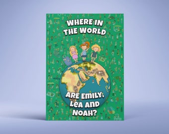 Where In The World Are You? - Personalised Search and Find Book - Add up to Three Children