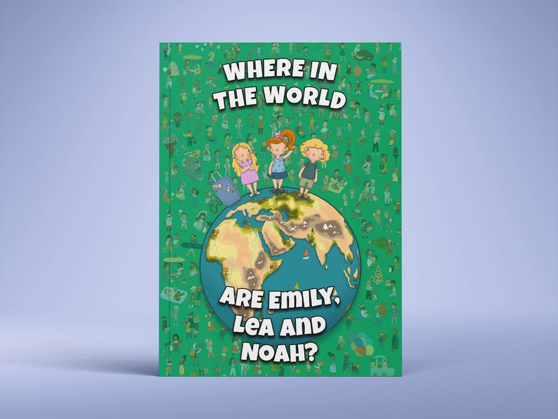 Where In The World Are You Personalised Search and Find Book Add up to Three Children image 1