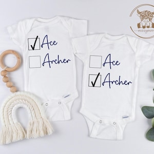 Twins Onesie® Set, Personalized Twin Outfits, Personalized Twin Onesies®, Twin Coming Home Outfit, Baby Shower Gift for Twins, Twin Mom Gift