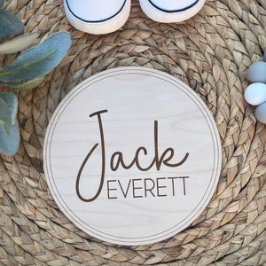 Name Announcement Sign, Baby Name Signs for hospital, Engraved Baby Name, Baby Shower Gift, Minimalist Nursery Decor, Newborn Photo Prop