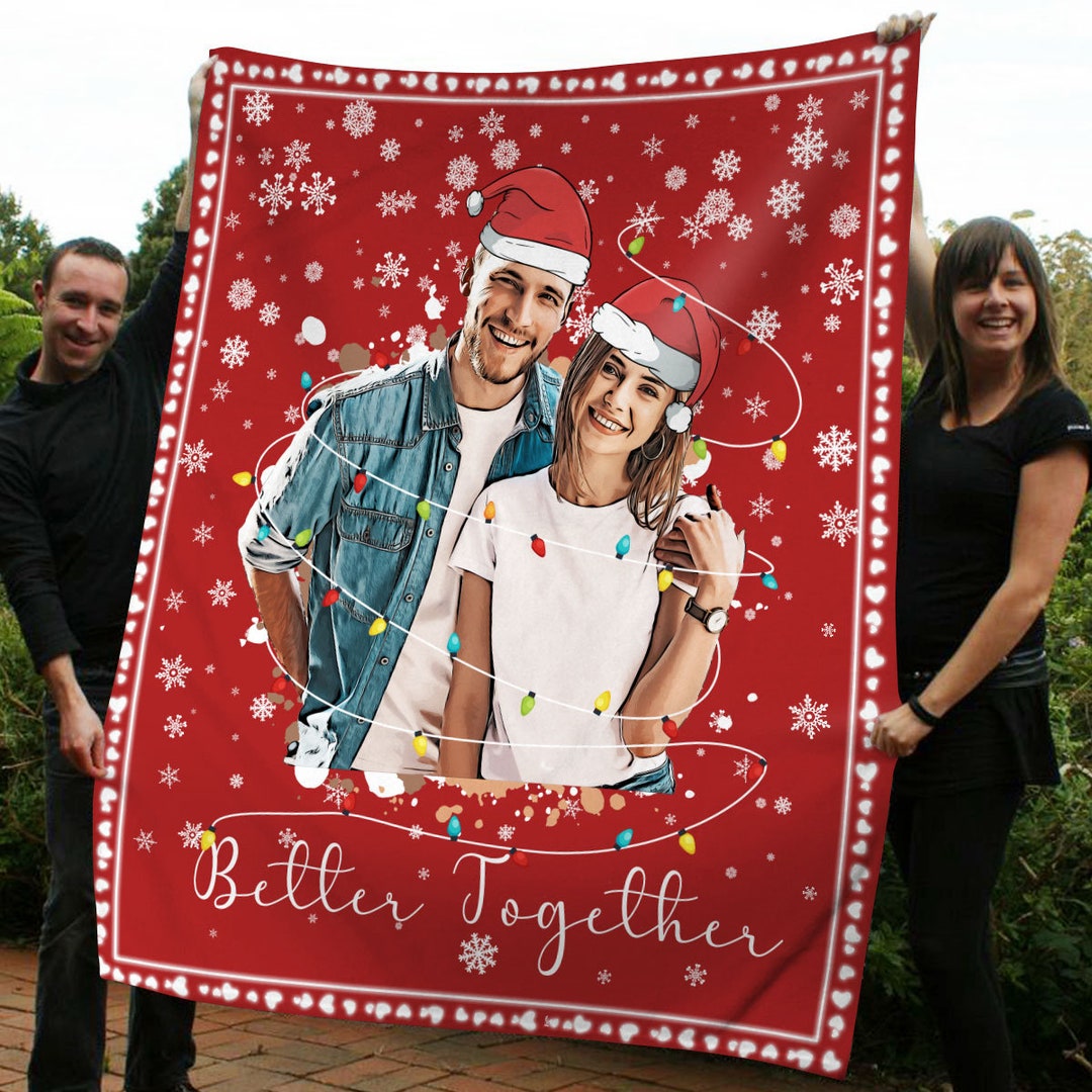 Custom Couple Blanket With Picture and Text Love Anniversary Etsy