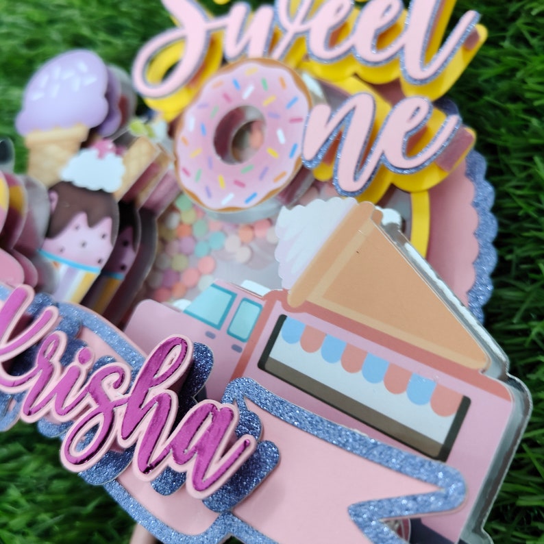 Pink Risha Sweet Candyland First Birthday Cake Topper - Personalized and 3D - Etsy