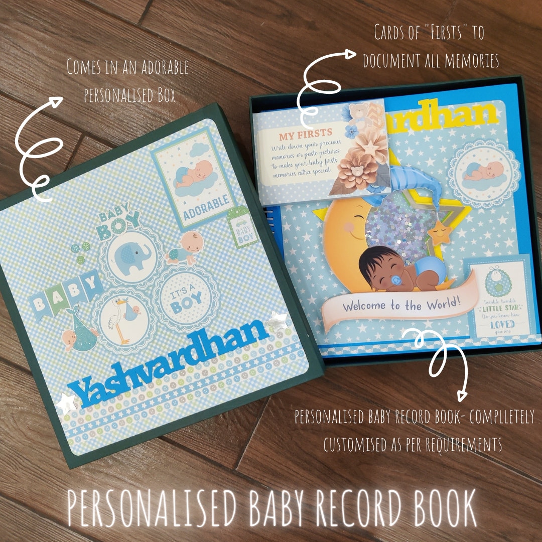 Buy Personalized Baby Boy Record Book Capturing First Milestones