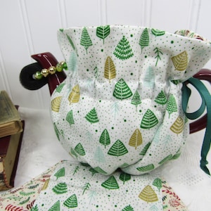 Tea Cozy - Reversible Woodland Berry Patchwork Wrap-Around / Drop-In for 14 ounce teapot w/ matching teapot coaster and drip catcher