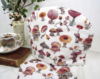 Mushroom Meadow & Cozy Moments: Handmade Woodland Mushroom Tea Cozy and Matching Coaster