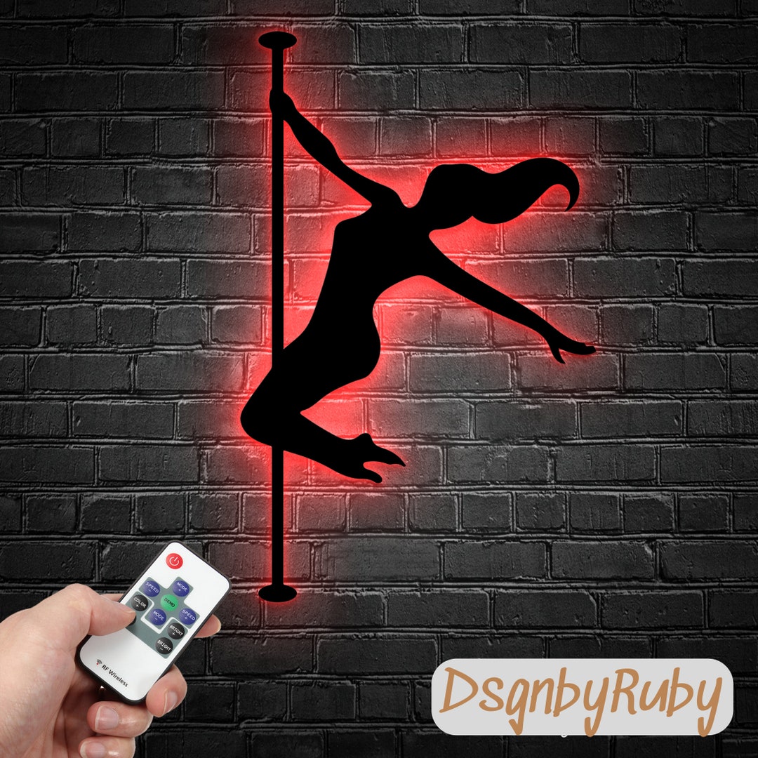 Pole Dance Metal Wall Art LED Light Pole Dance Metal Sign Etsy