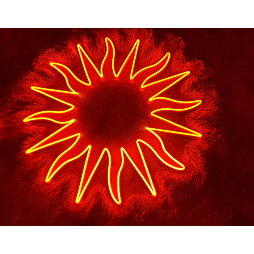 Sun Neon Sign Sun Neon Light Sunrise Led Light Sunset Led Etsy
