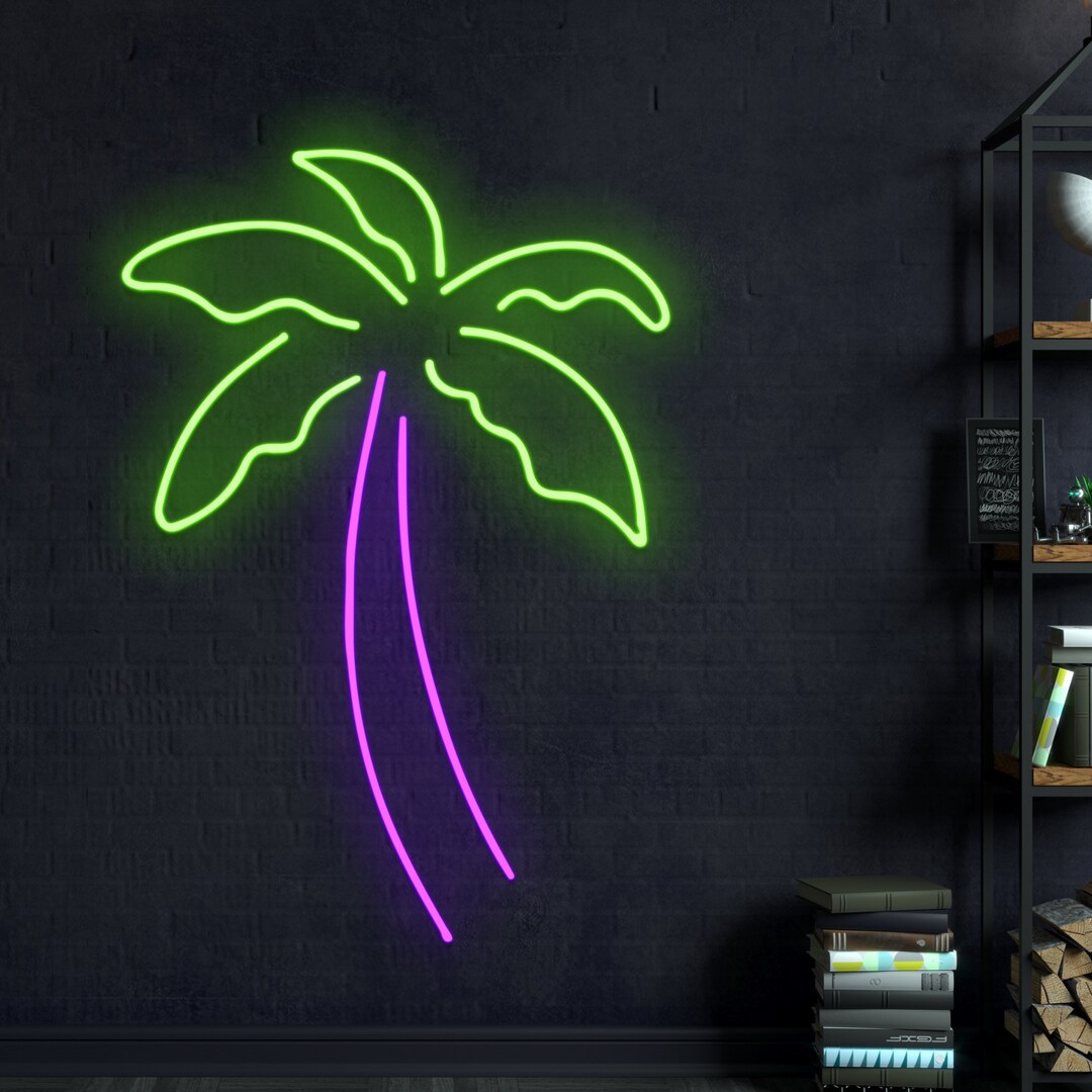 Palm Tree Neon Sign Palm Tree Led Light Palm Tree Neon Etsy