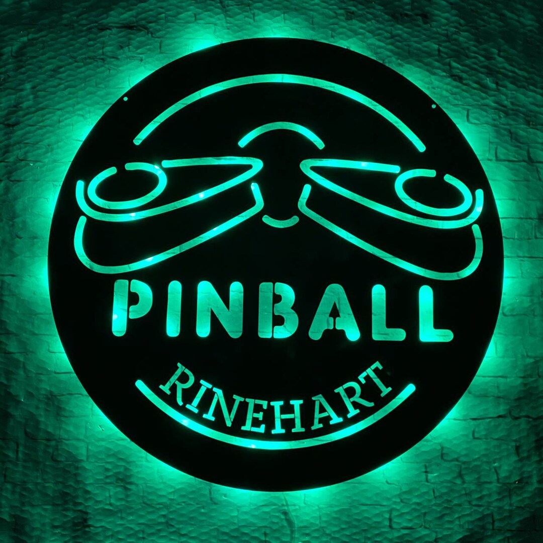 Personalized Pinball Name Metal Wall Art LED Light Custom Etsy