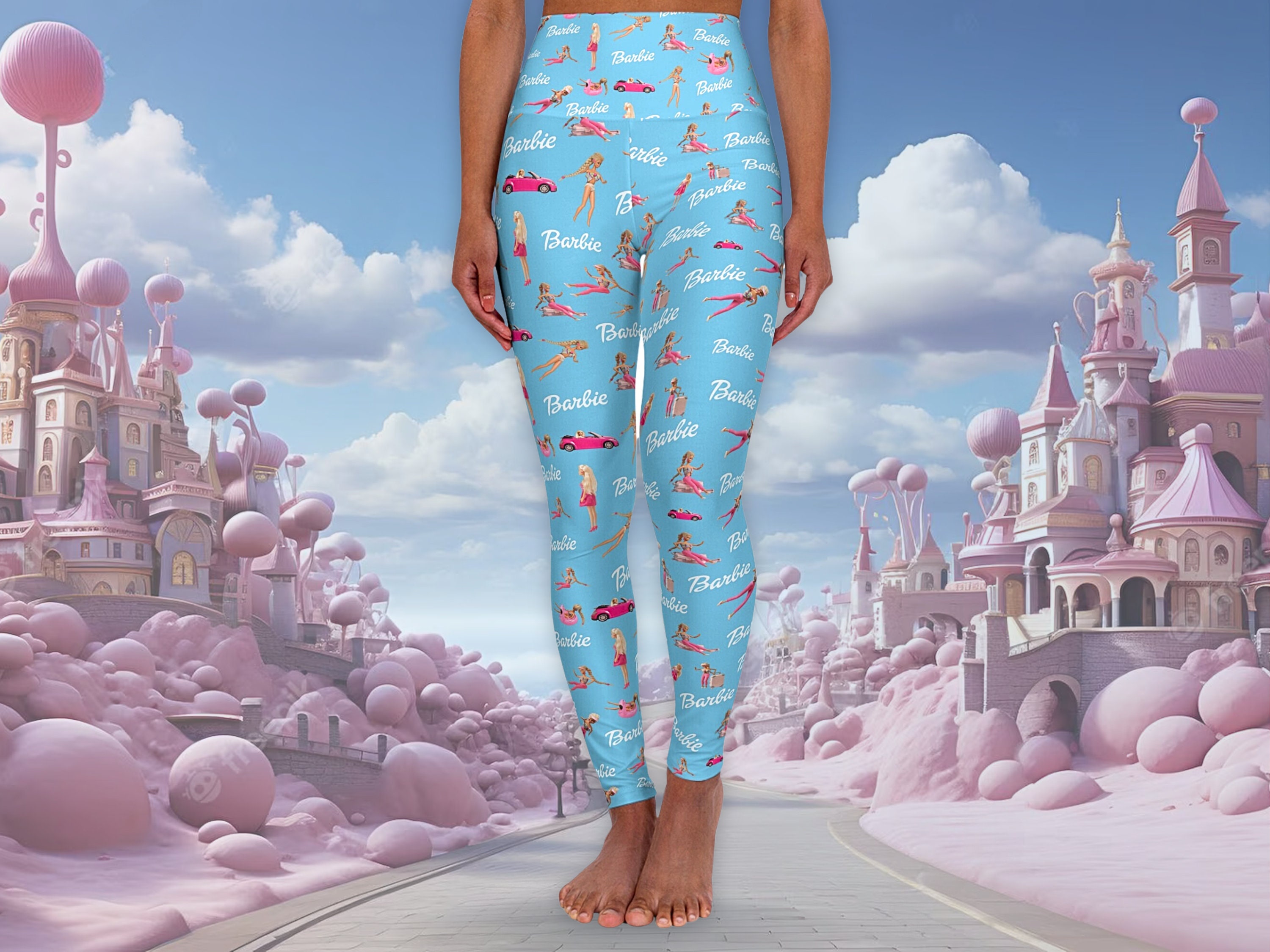 Barbie Leggings, Barbie Clothes, Barbie Style, Light Blue Barbie Yoga Pants