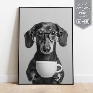 Black labrador coffee wall art funny dog digital print black and white animal poster kitchen decor for dog lovers digital download labradors