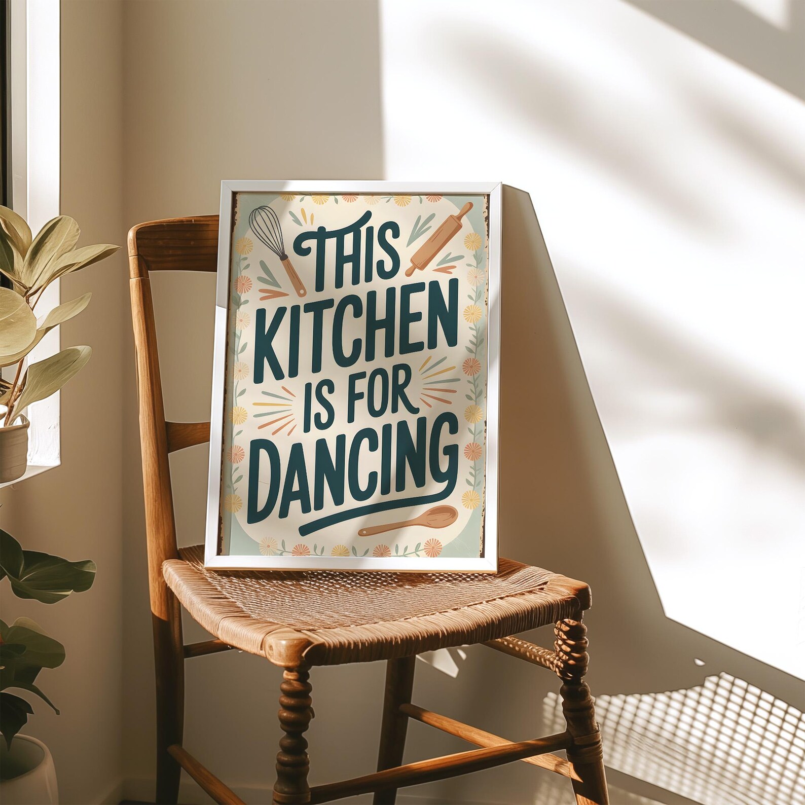 kitchen wall art set of 6 fun foodie prints this... This Kitchen is for Dancing - Vintage Kitchen Wall Art Printable ...