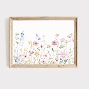 Floral Watercolor Wildflower Digital Print, Download, Printable Flower Poster Wall Art, Colorful Botanical Decor #168