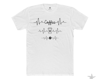 Coffee Cardiogram Tee | Coffee Cup, Espresso Bean, ECG Line
