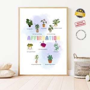 Affirmations Motivational Wall Art Positive Affirmations Gift for Her Affirmations Wall Art Gift Women Positive Wall Decor