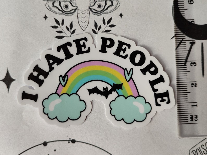 Vinylsticker - Ik haat mensen afbeelding 2