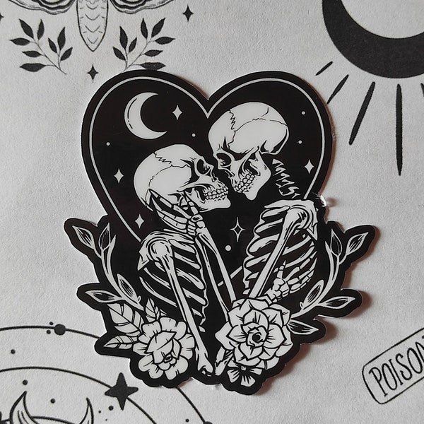 Vinyl Sticker- Skelton Lovers Heart