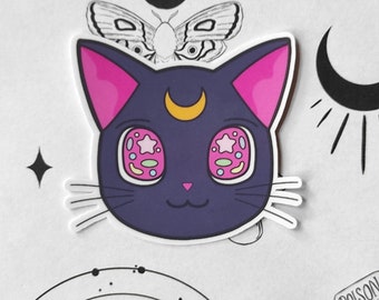Vinyl Sticker- Luna Cat Black