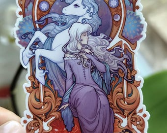 Autocollant en vinyle - Lady Amalthea, la dernière licorne