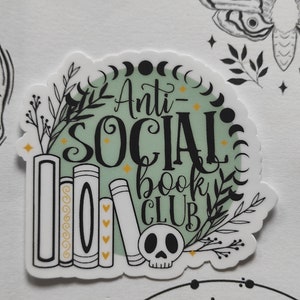 Vinyl Sticker Antisocial Bookclub Bild 1