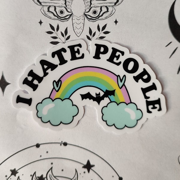 Vinyl Sticker- I Hate People