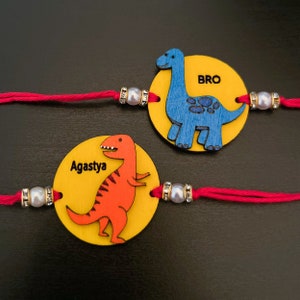 Dinosaur Kids Rakhi | Hand-painted | Customizable