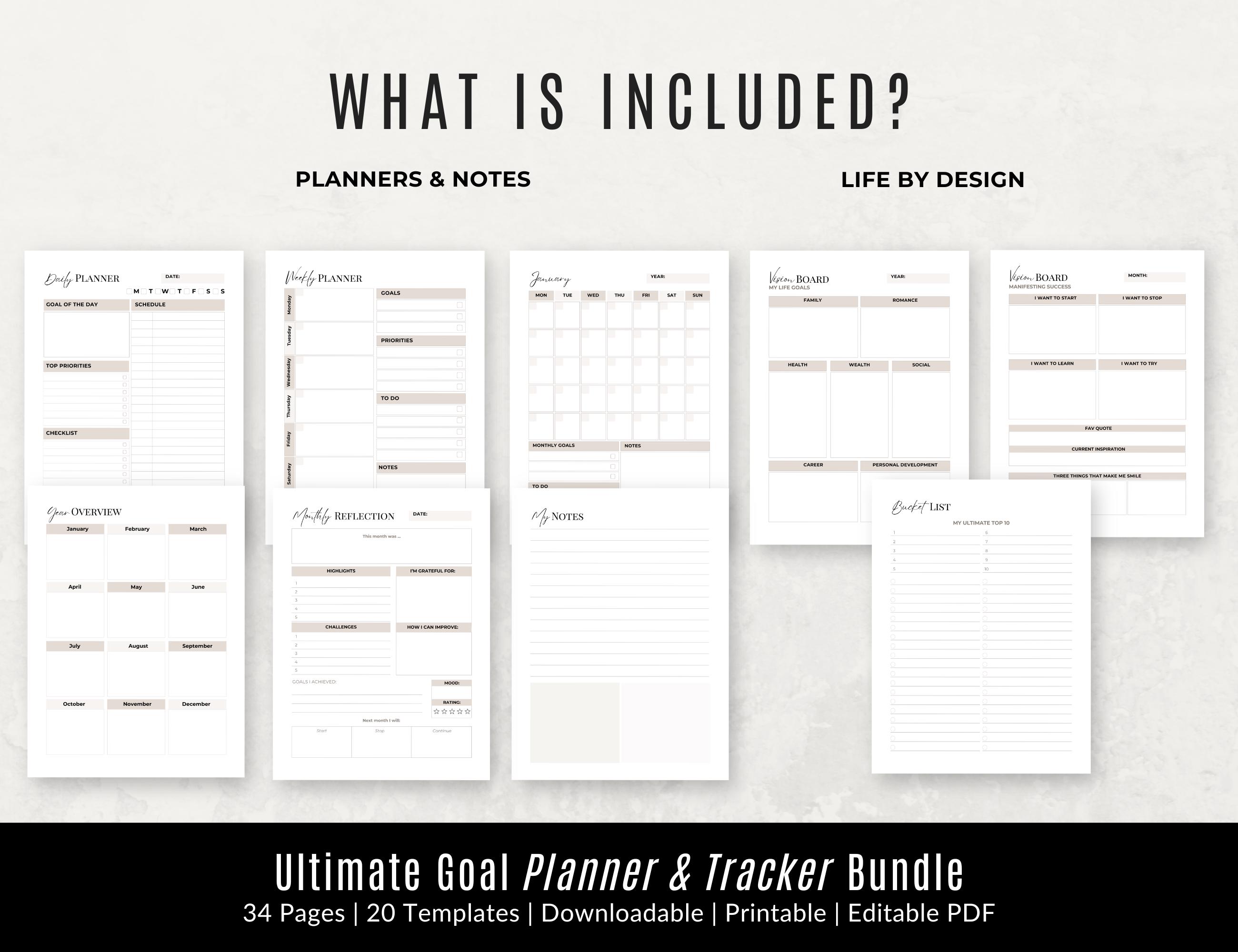 SMART Goal Planner Bundle: Printable Productivity Templates (PLR) - Etsy