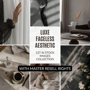 Faceless Marketing Dark Aesthetic Photo Bundle | Digital Marketing PLR Images for Instagram w/ Master Resell Rights | Business Stock Photos