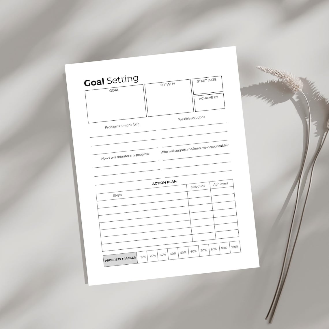 Printable Goal Setting Worksheet: SMART Goal Planner (PDF Download) - Etsy