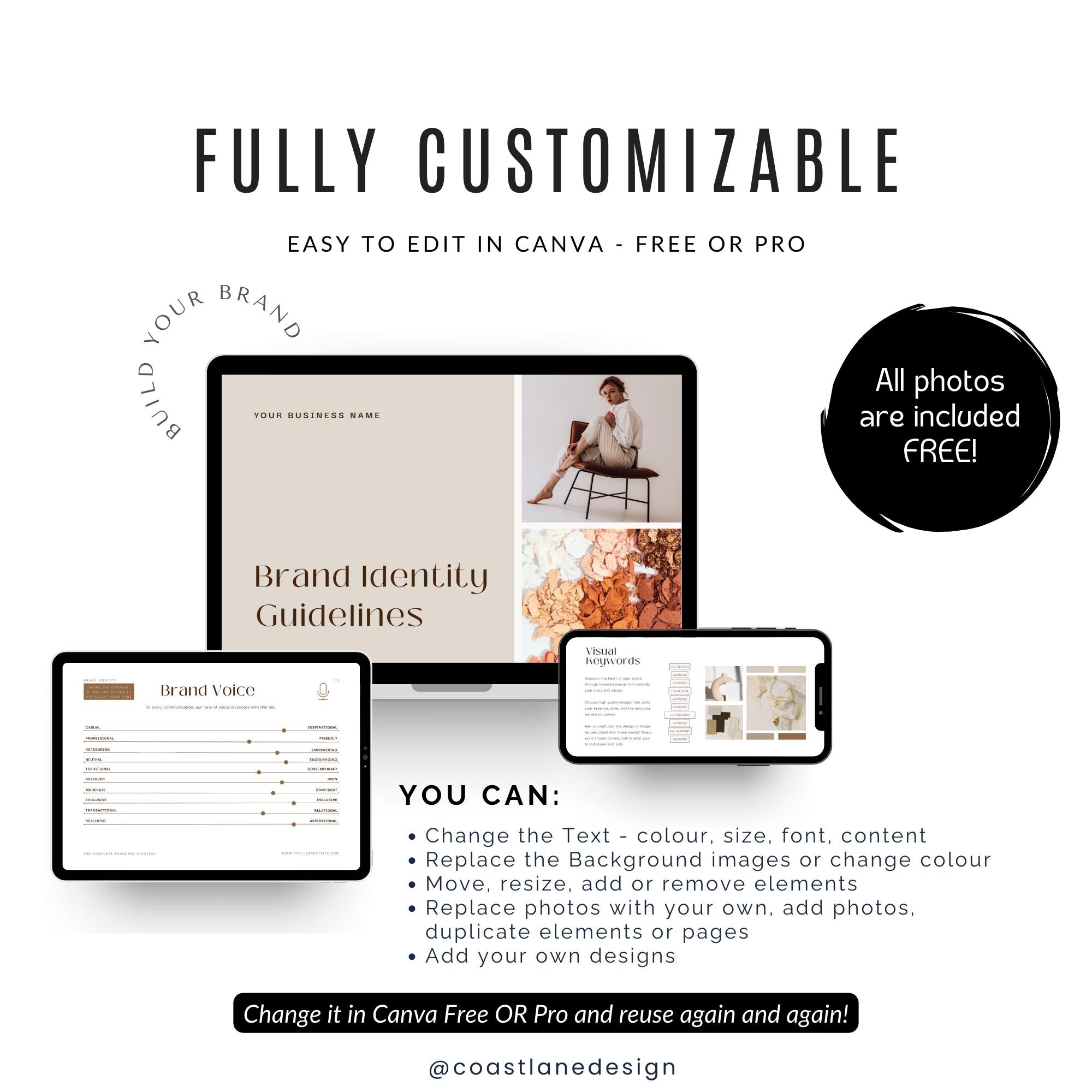 Brand Guidelines Template: Canva Brand Identity Kit (PLR Resell Rights ...