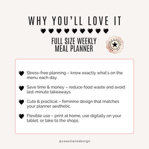 Feminine floral weekly meal planner printable – aesthetic kitchen organisation template PDF.