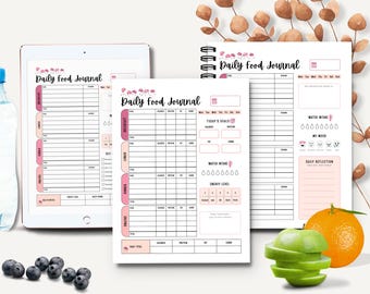 Daily Food Journal Printable Bundle: Macro, Wellness & Mindful Eating Trackers (PDF Download)